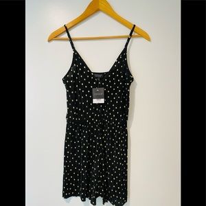 Topshop black spotted polka dot romper